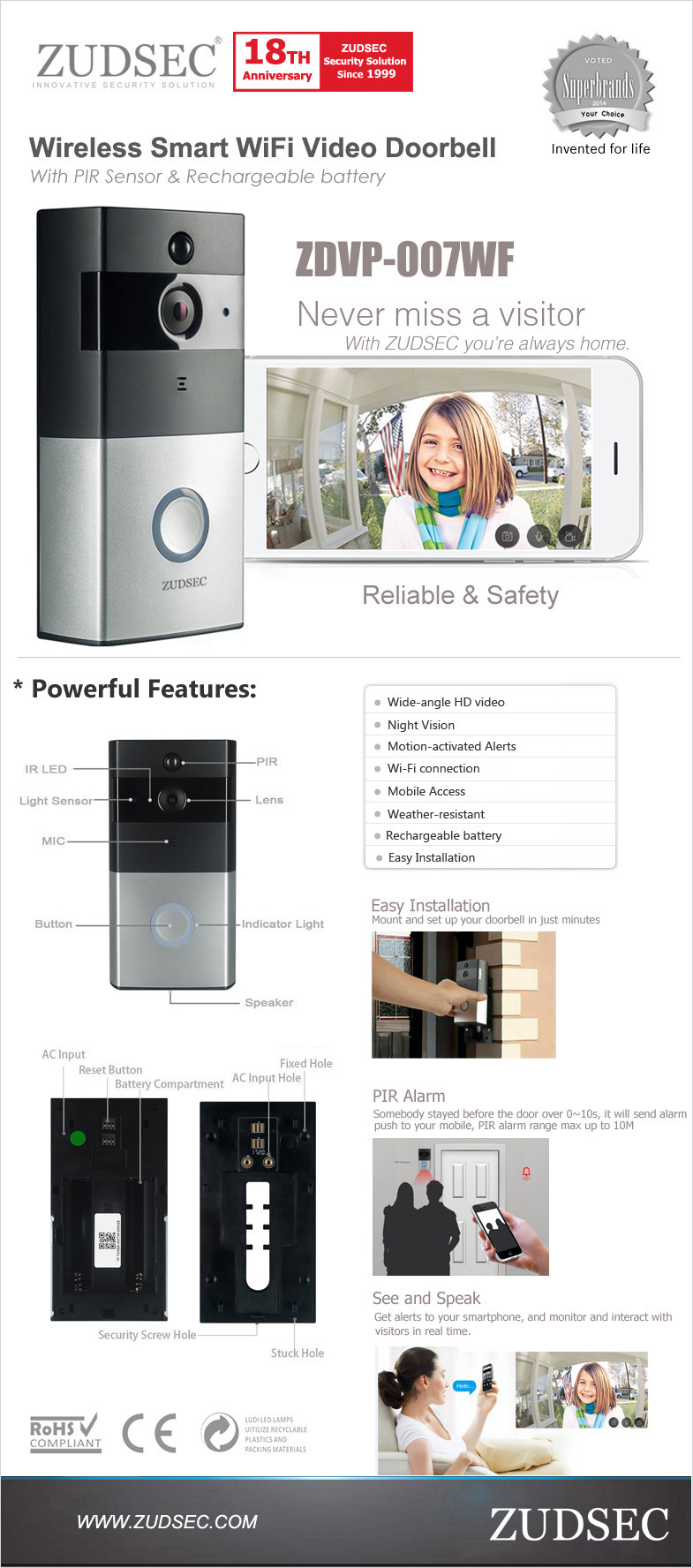 WiFi Smart Video Doorbell(图1)