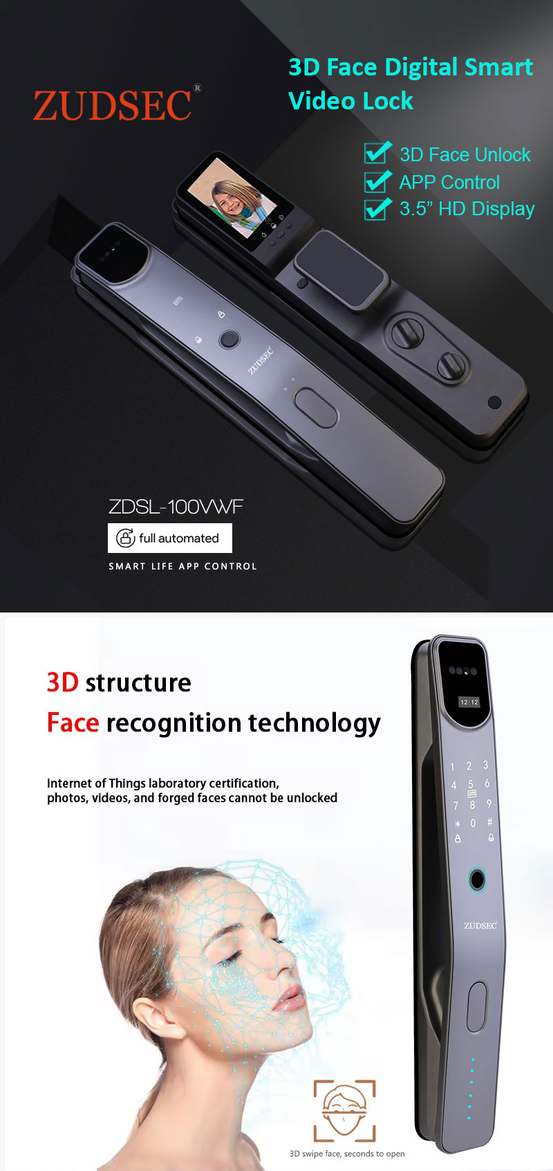 3D Face Recognition Digital Smart Door Lock