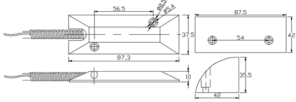 Wired Rolling Door Sensor/Shutter Sensor - Overhead Mount(图1)