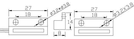 Wired Magnetic Door Sensor -Surface Mount(图1)