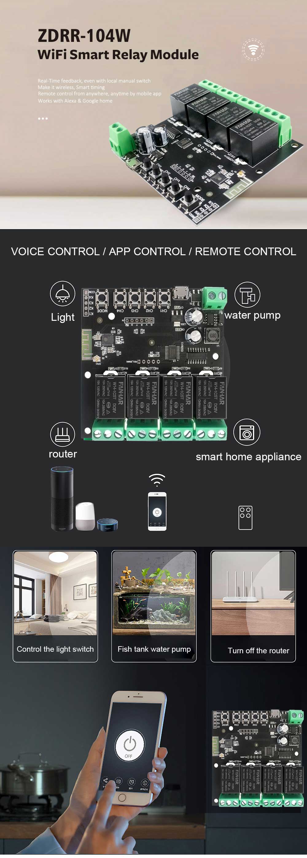 1/2/4 Channel WiFi Remote Control Relay Module(图1)